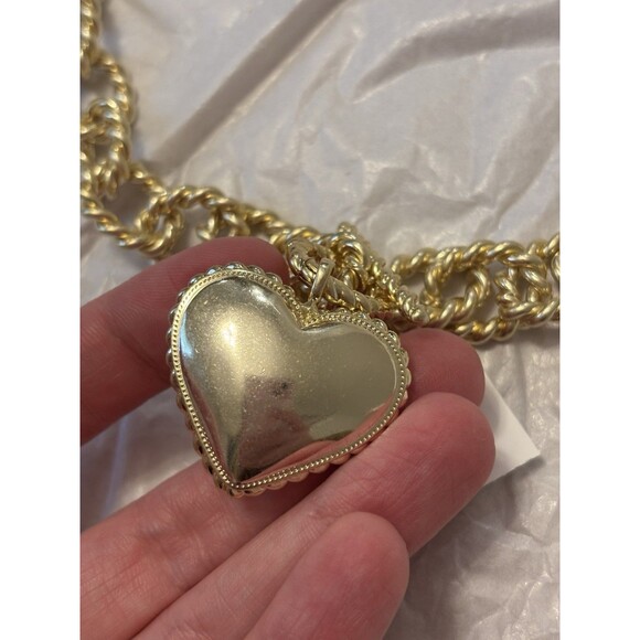 KENDRA SCOTT Haisley Heart Gold Statement Necklace Blush Mother-of-Pearl NWT - Picture 8 of 10